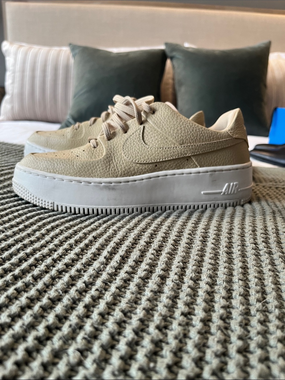 Nike Air Force 1 Low Platform Sneakers - Beige